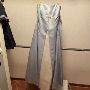 David's Bridal Baby Blue Long Gown